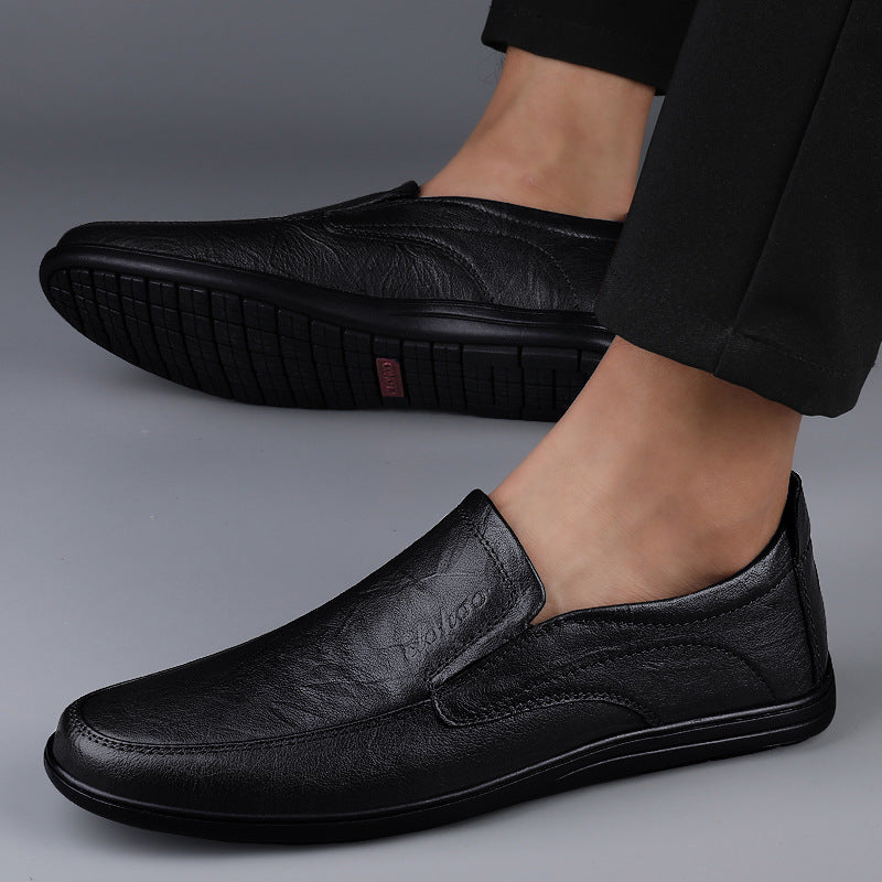 Popular cowhide men's business casual leather shoes classic trend office work shoes men