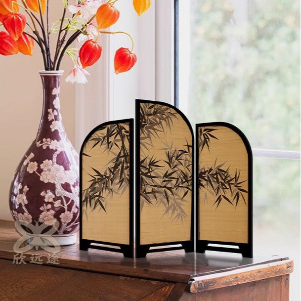 New Chinese screen table ornament "Ink Bamboo" medieval style entrance home ornament tea table table decoration painting