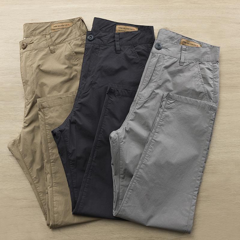 22 men's spring and summer thin loose small straight leg casual pants tide versatile simple cropped length pants wholesale tide foreign trade