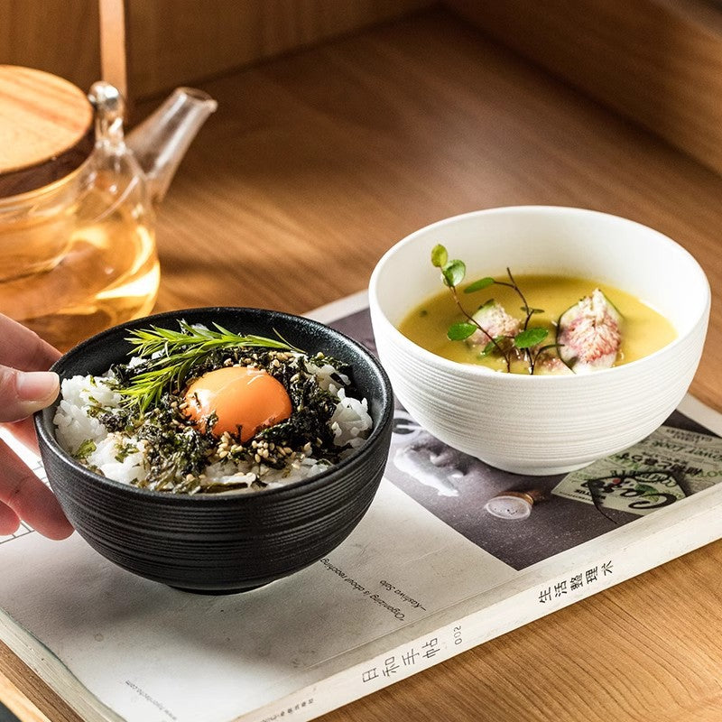 Minimalist style net red bowl white ceramic rice bowl family bowl oatmeal bowl soup bowl small breakfast bowl home microwave
