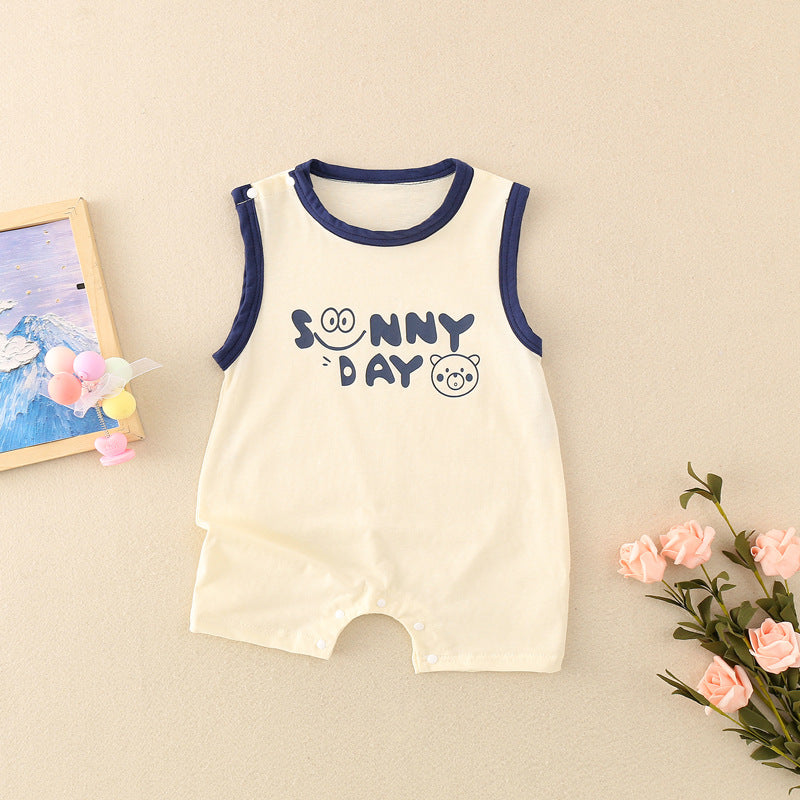 25 new baby clothes baby summer sleeveless vest crawler jersey comfortable, breathable, cute wind simple