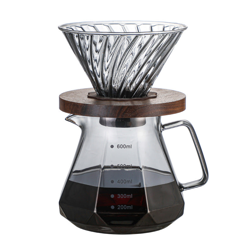 Pour-over glass coffee sharing kettle, cloud pot, coffee filter cup, cold brew cup, American drip pot, coffee pot set