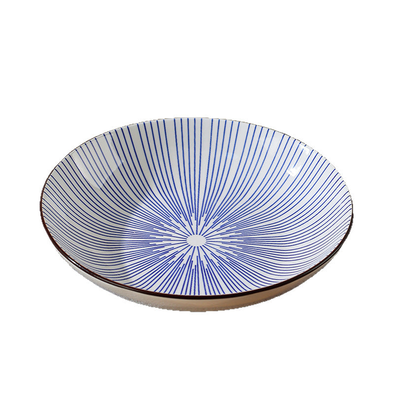 ins Japanese style tableware 8 inch deep dish ceramic plate creative home hand-painted western dish plate Internet celebrity dinner plate spring