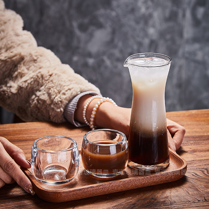 Cafe Restaurant Coffee Sharing Pot Set with Spout Juice Milk Bottle Japanese Style Coffee Hand Poured Single Origin Coffee Cup