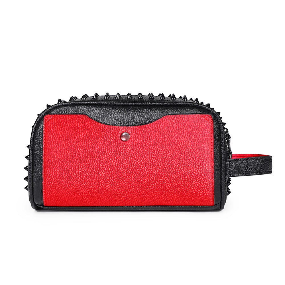 Fashion locomotive style rivet clutch bag men's high-end grab bag out toiletry bag men's bag Halloween gift