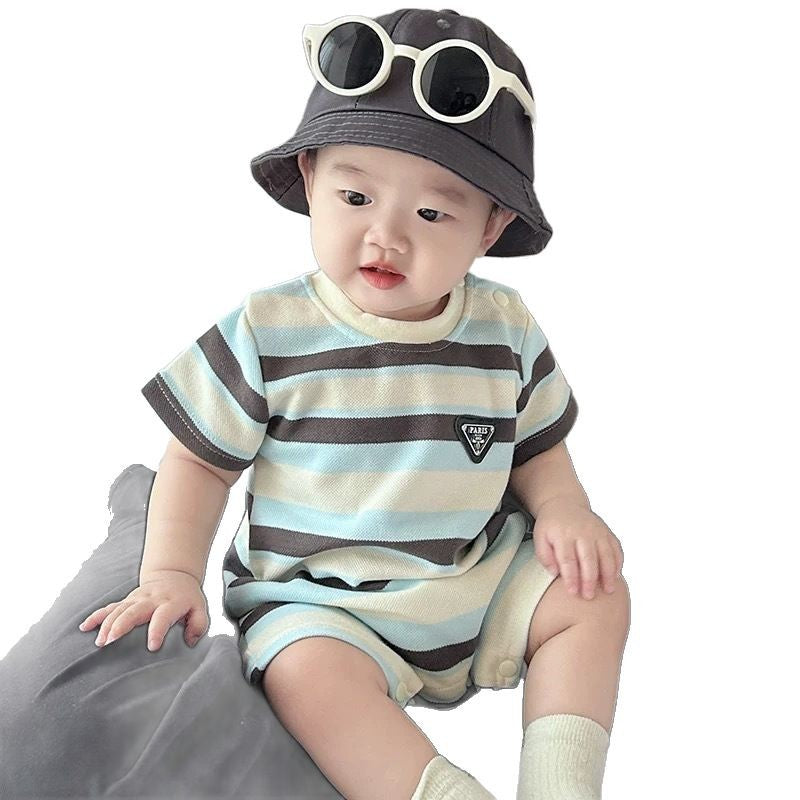 Boys' onesies, summer baby clothes, summer clothes, super cute foreign newborns, newborn babies and toddlers, summer short-sleeved outings