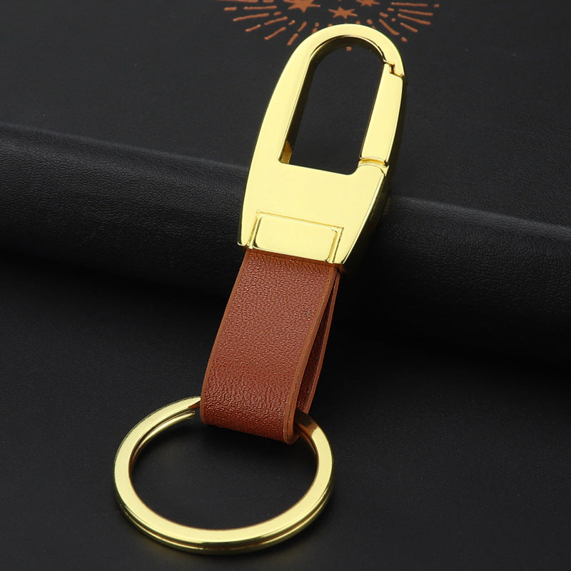 Car logo key pendant logo leather men's metal key chain car key ring accessories practical style optional