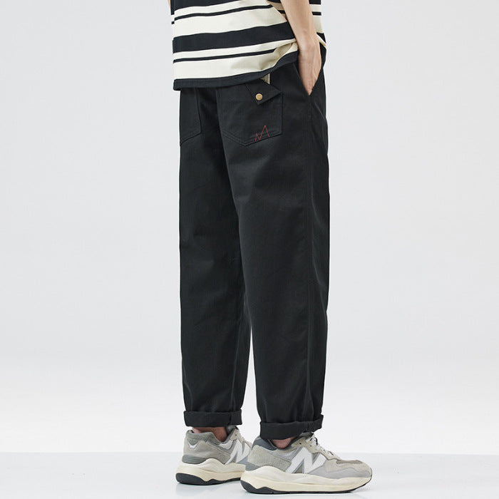 Ming|2024 Summer New Japanese Cargo Pants Men's Trendy Brand Loose Wide-leg Straight Casual Long Pants Men