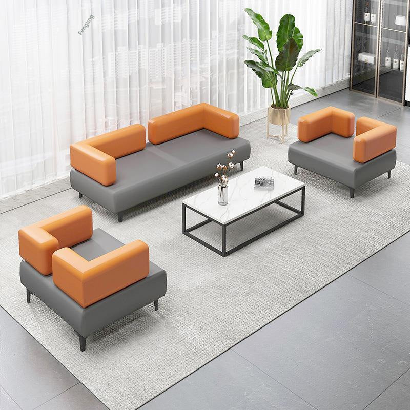 Office sofa, coffee table combination, business reception, hotel reception, lobby, waiting area, negotiation solid wood sofa