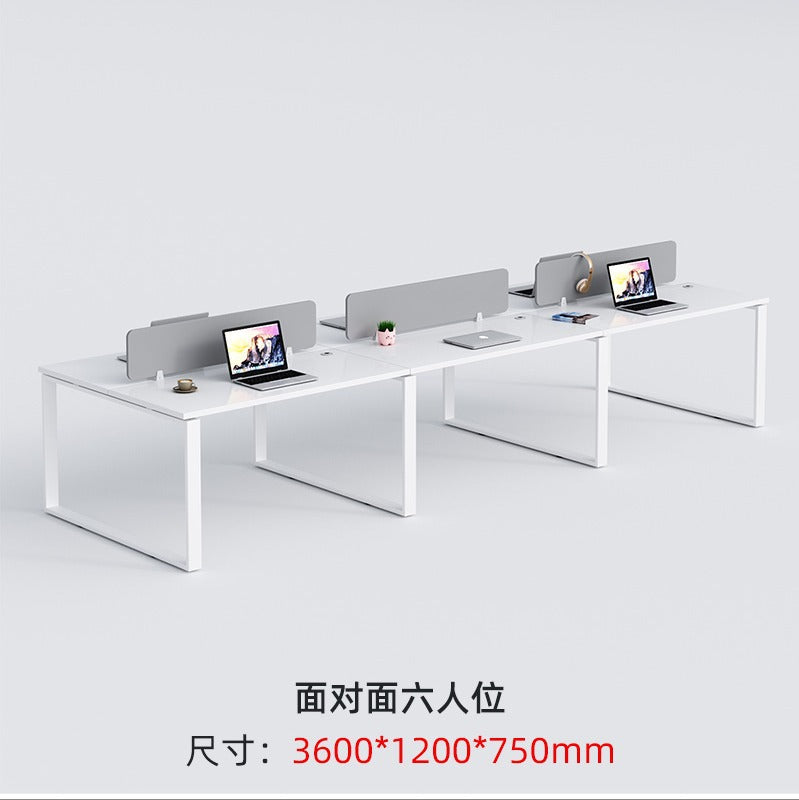 Staff desks: simple modern office furniture, computer desks, staff desks, chairs, double tables, combination steel frame tables