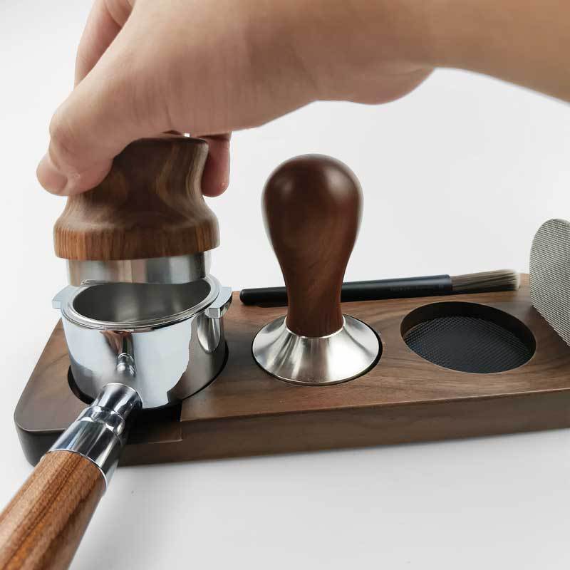 Coffee press seat, coffee machine handle, supporting utensils, storage walnut filler seat, handle support frame, powder hammer