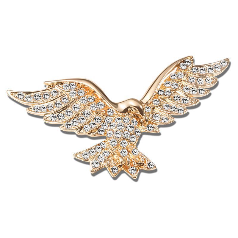 Fashionable eagle diamond men's suit brooch personality wings eagle blazer pin versatile jacket accessories