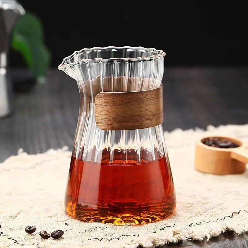 V60 Coffee Filter Cup Hand Pour Coffee Sharing Pot Set Coffee Glass Drip Filter Cup Hanging Ear Coffee Cup Smart Cup