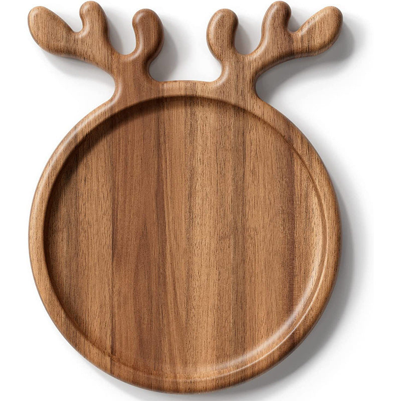 Spot fruit cutting board creative Christmas elk tray wooden snack plate dried fruit plate afternoon tea dinner plate decoration