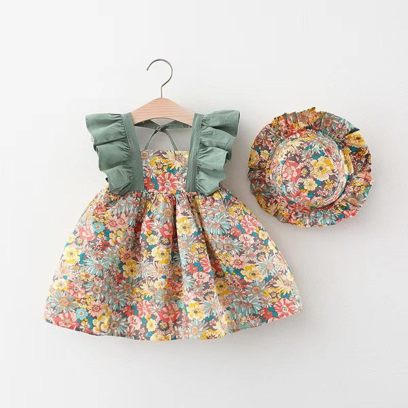 2025 Baby Summer Skirt Set Baby Girl Clothes 0-2 Years Old Baby Plaid Sundress Two Piece Set