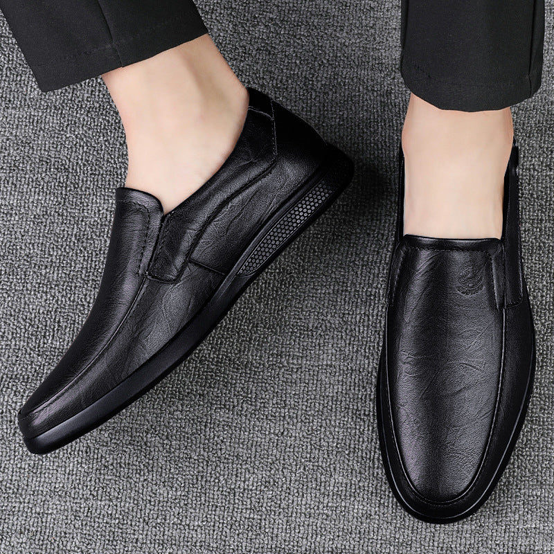 Live Cowhide Men's Business Casual Leather Shoes Breathable and Comfortable Popular Classic Dad Shoes Plus Size Casual Shoes Men