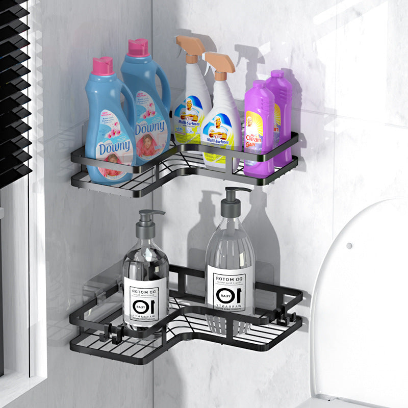New multi-functional wrought iron bathroom rack toilet punch-free toilet toiletries wall-mounted storage rack