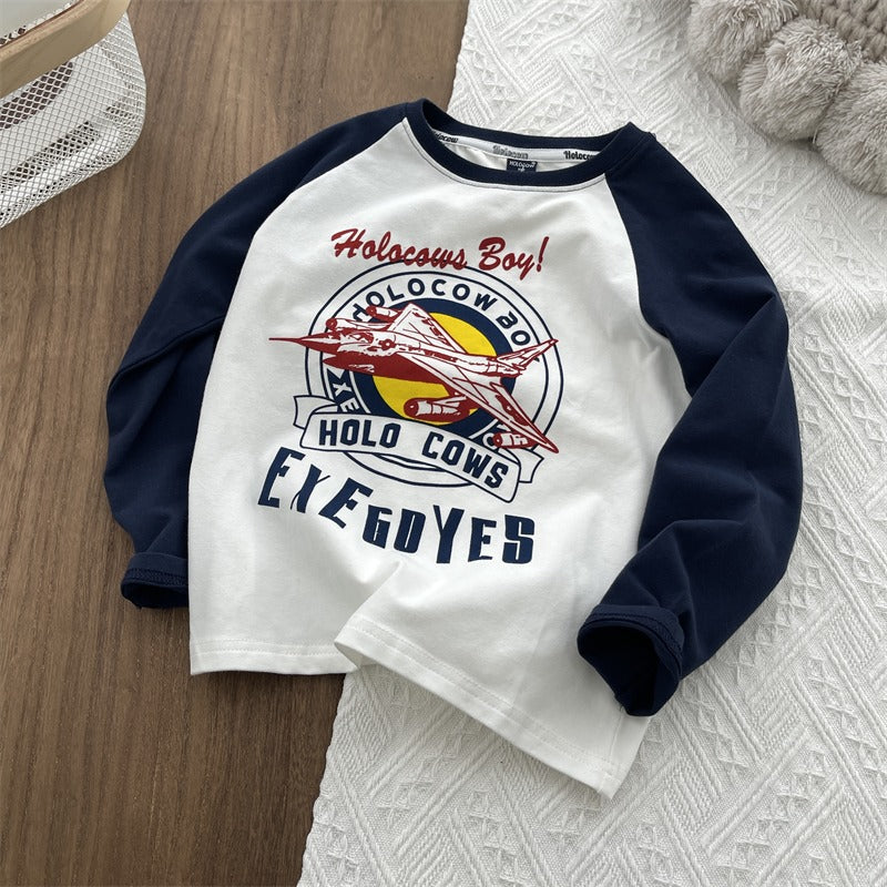 Children's T-shirts, small children's base shirts, boys' long-sleeved shirts, girls' round neck tops, versatile, spring and autumn sweatshirts, tides