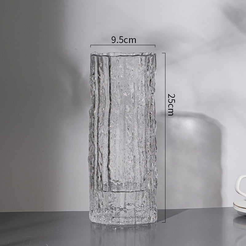 ins style Internet celebrity frozen vase glacier vase glass transparent flower arrangement rose flower living room table ornament bottle