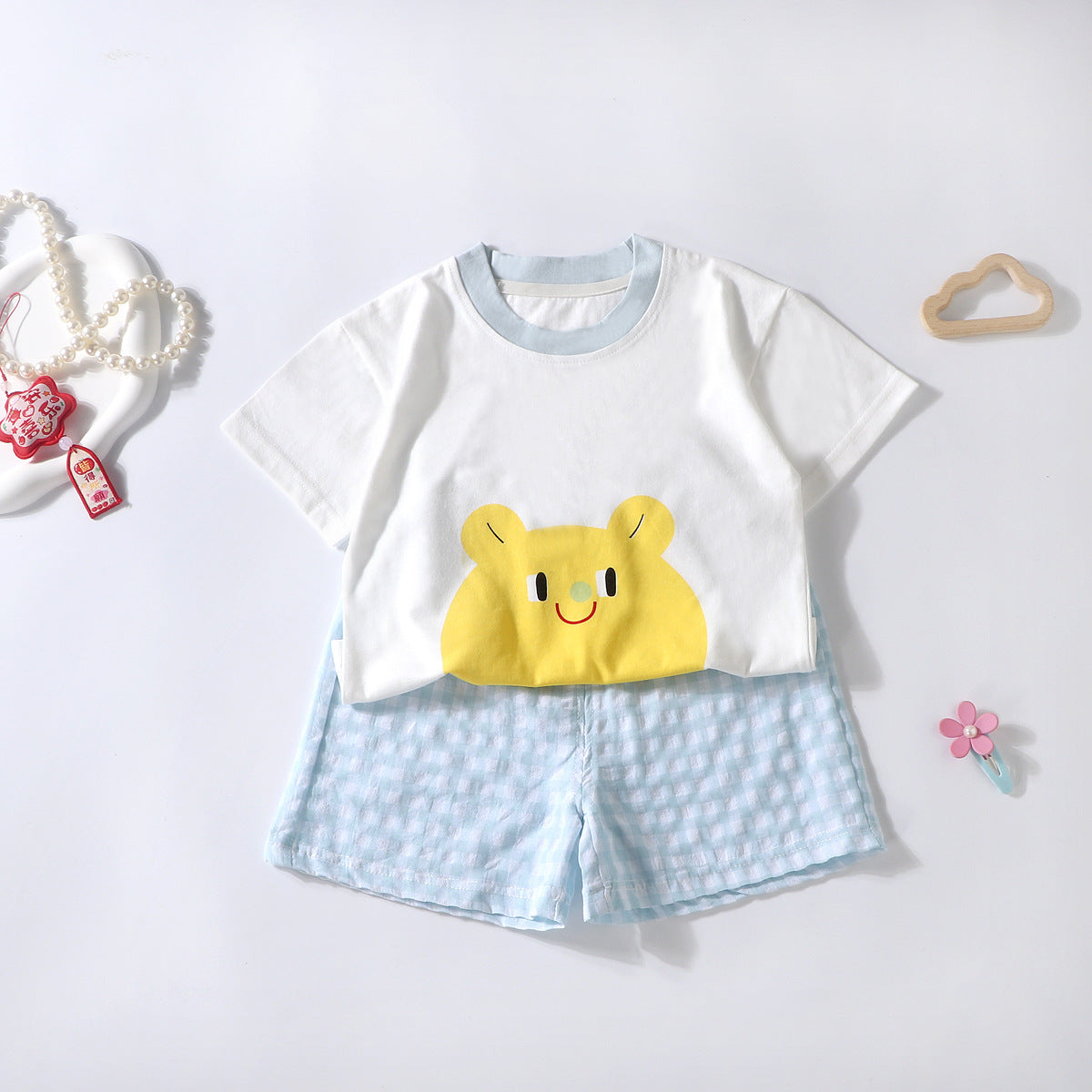 Summer Kids Short Sleeve Shorts Set Baby Toddler Cotton T-Shirt Male & Female Baby Thin Children's Clothing Two-Piece Set Wholesale