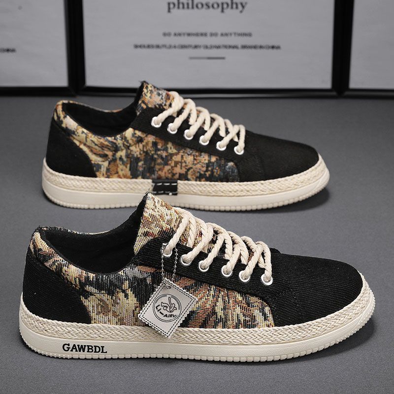 Men's Shoes 2025 New Spring Breathable Anti-Odor Board Shoes Men's Canvas Shoes Lightweight and comfortable low-top casual shoes with soft soles