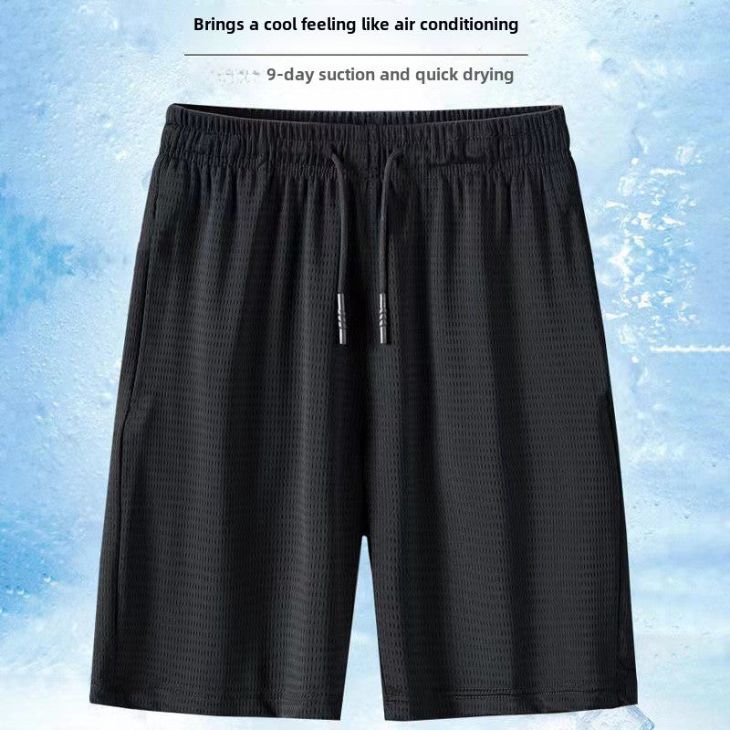 Manufacturers wholesale summer casual sports five-point pants men's ice wire mesh thin camouflage pants loose large size casual running