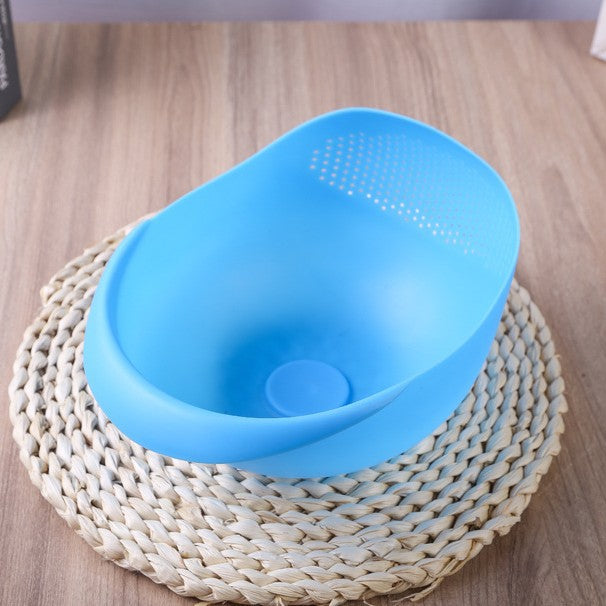 Plastic rice washing basin lazy creative kitchen thickening rice washing sieve drain vegetable basket kitchen utensils rice washer thickening