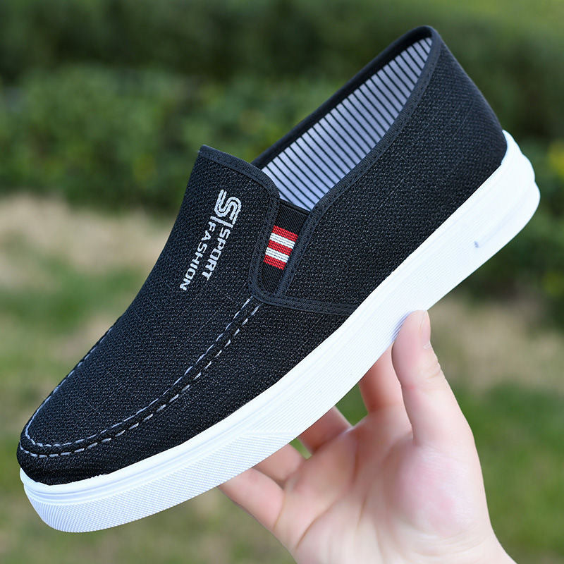 2024 Men's Shoes Spring Casual Shoes New Lightweight and Breathable Versatile Canvas Shoes Men's One-Foot Old Beijing Cloth Shoes