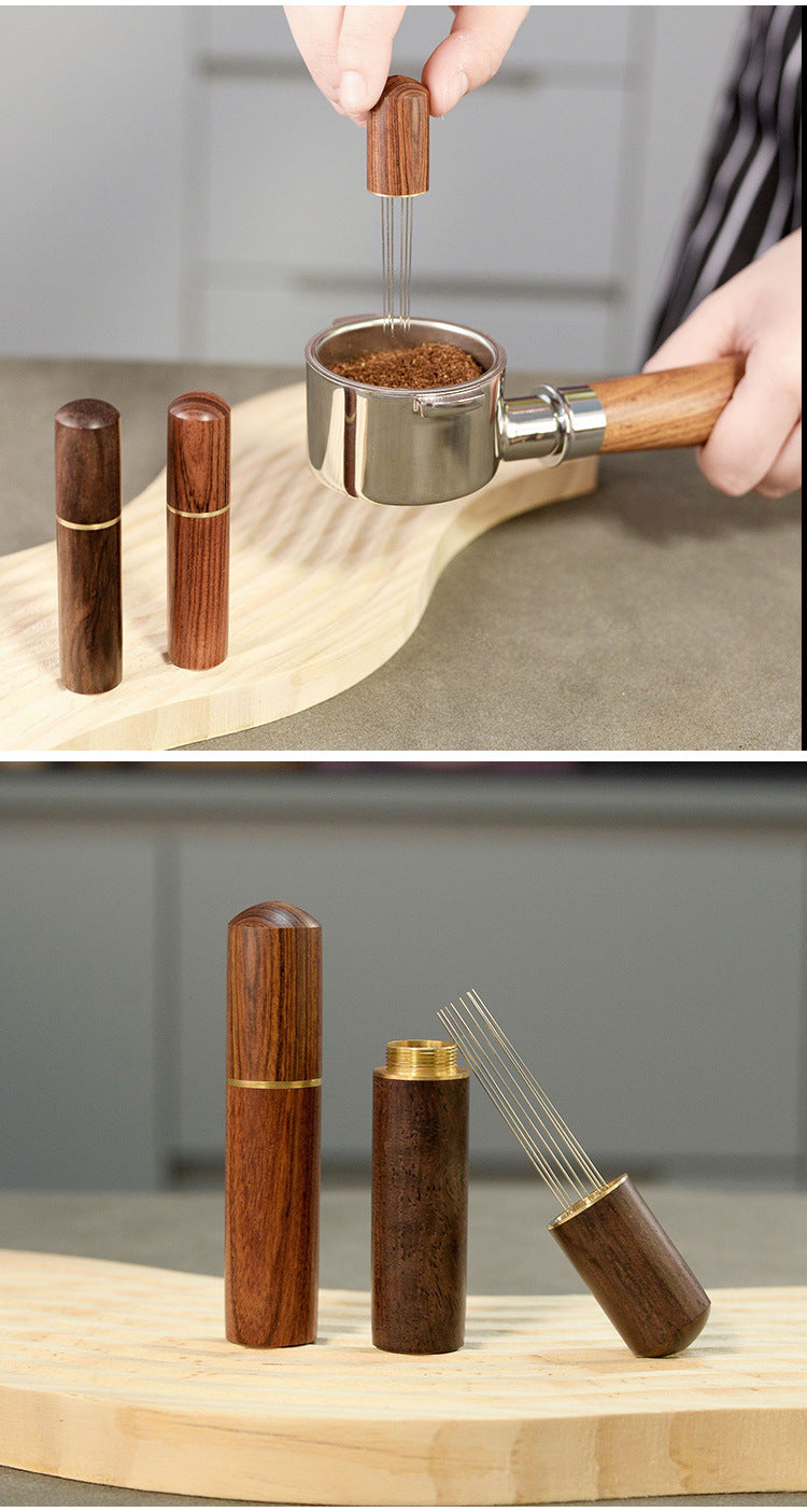 Mini coffee cloth powder needle Italian handle cloth powder maker hand punch powder needle clumping stirring needle pine powder needle