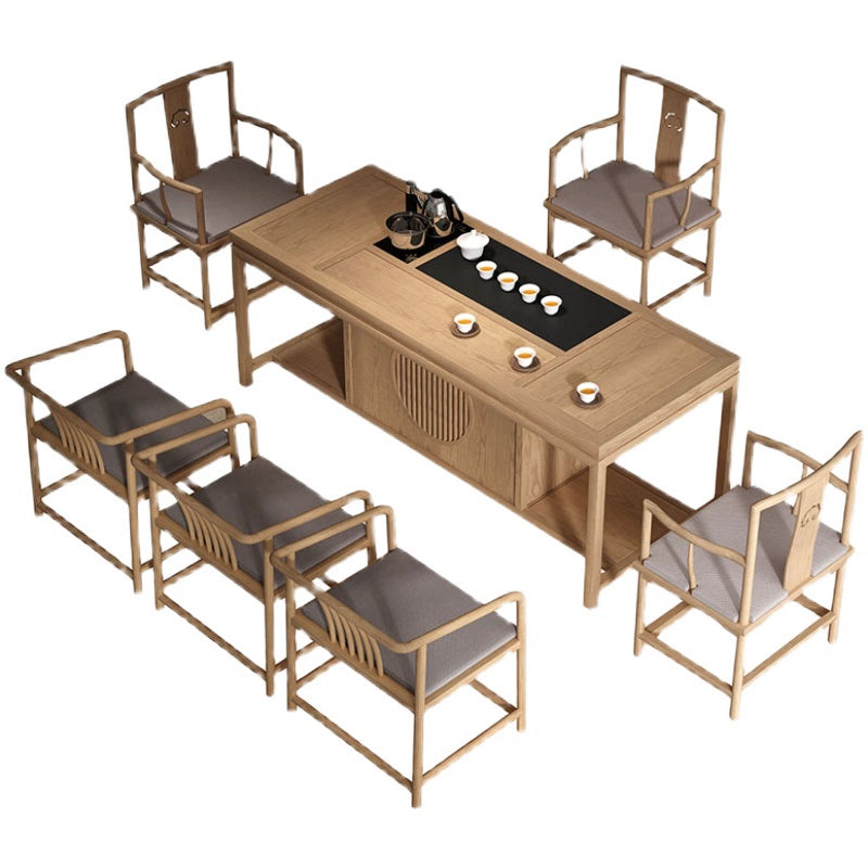 Wooden tea table and chair combination