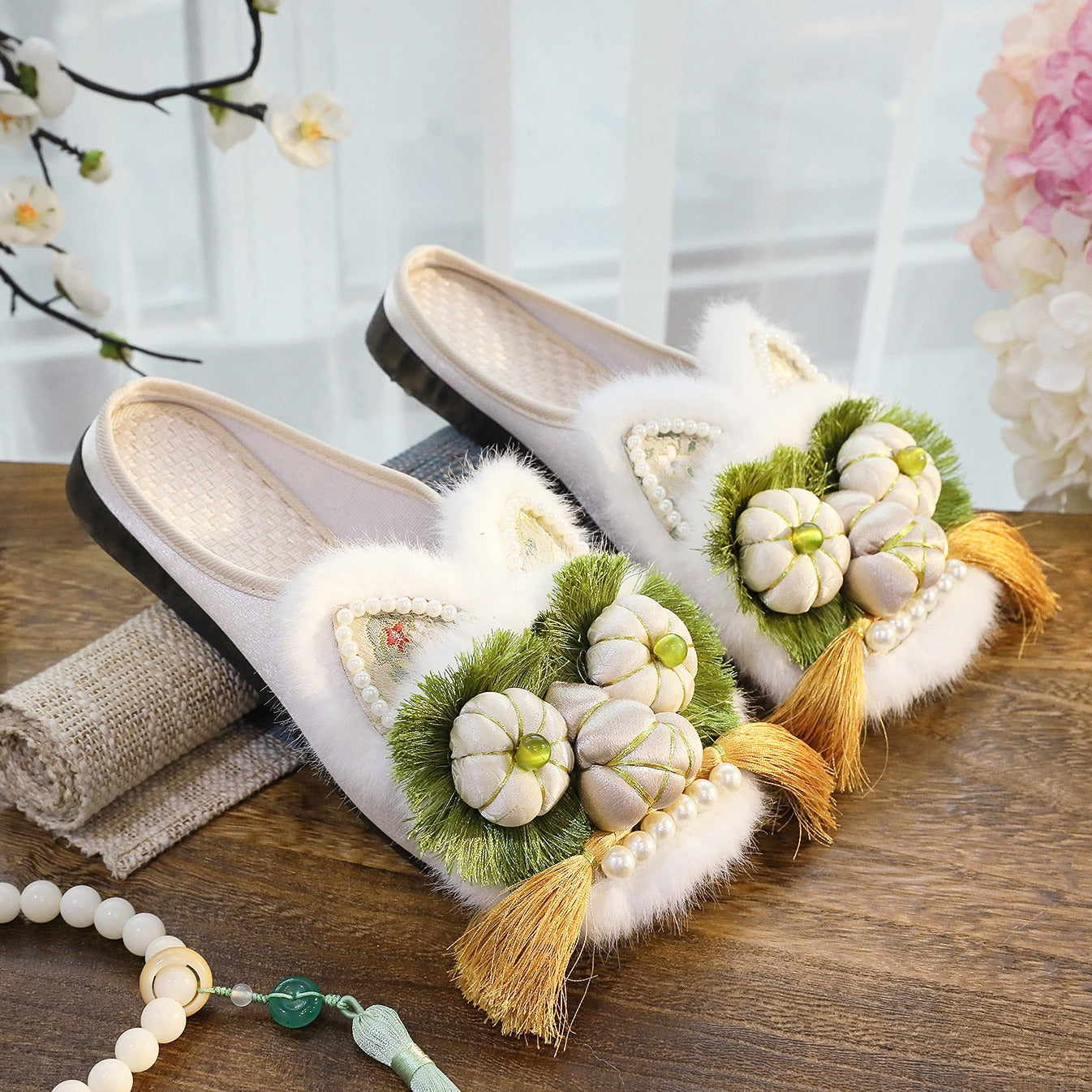 Slippers Adult Tiger Head Shoes 2024 New National Tide Retro Ethnic Style Flat Women's Slippers Folk Shoes