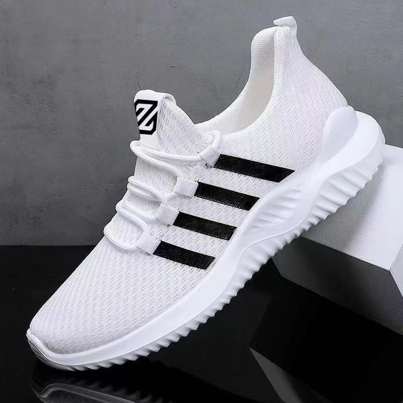 Cross-border men's shoes, women's shoes, casual shoes, trends, versatile sneakers, men's shoes, fly weave, breathable mesh cloth shoes, manufacturer batch