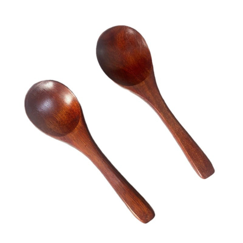 Long handle wooden supply foreign trade children wooden spoon wholesale Japanese style small wooden spoon nanmu drinking soup spoon coffee spoon