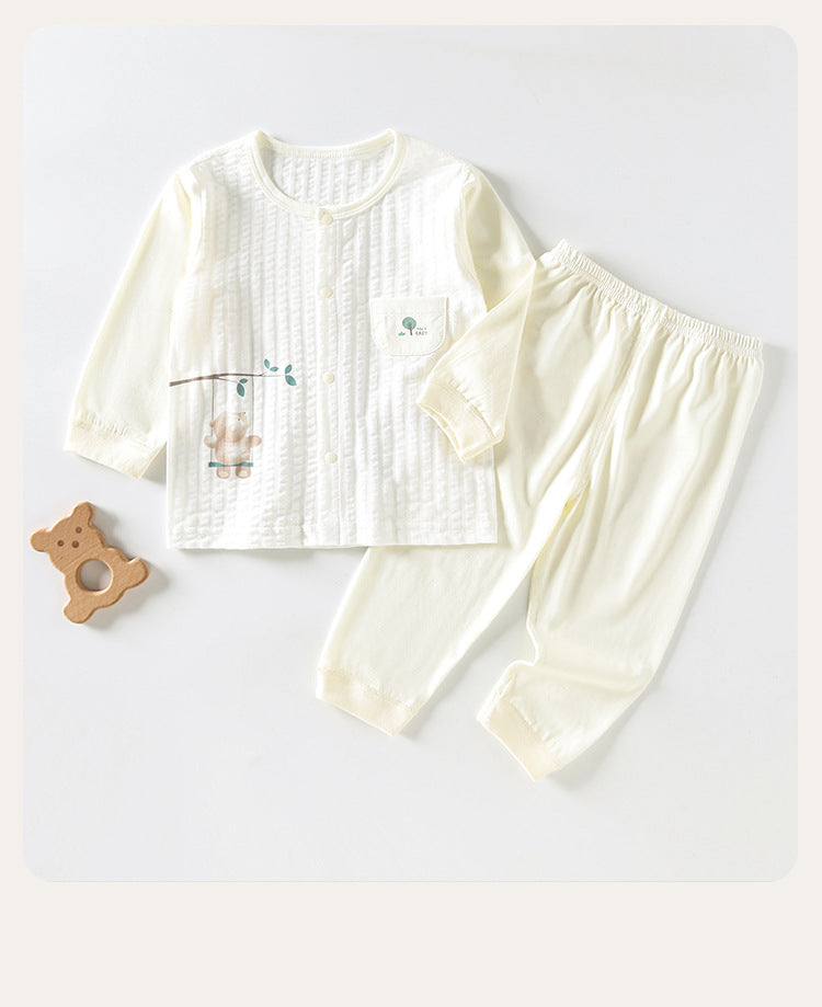 Baby underwear set, cotton summer baby split pajamas, children's loungewear, light and breathable, baby clothes