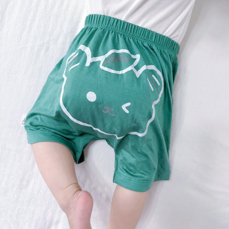 Baby big pp pants summer thin men's and women's baby summer fart pants children's modal summer shorts to wear
