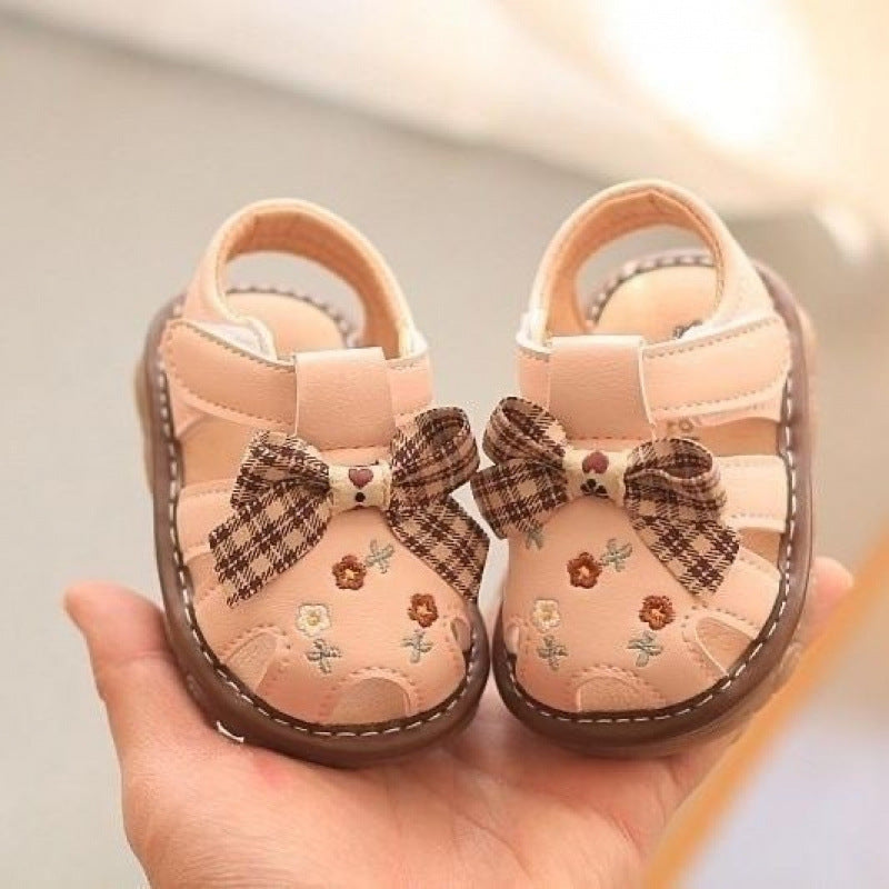 Baby anti slip step shoes summer baby princess soft sole cute baby toddler magic girl bow shoes sandals