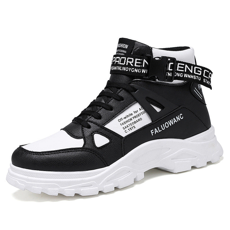 Cross-border plus size Martin boots men's autumn and winter versatile round toe high-top trend boots men's military boots men's shoes increase in height