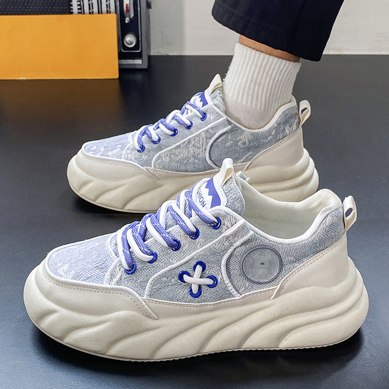Men's Shoes 2024 Summer New Breathable and Versatile Youth Casual Sports Canvas Shoes Non-slip Platform Daddy Tide Shoes
