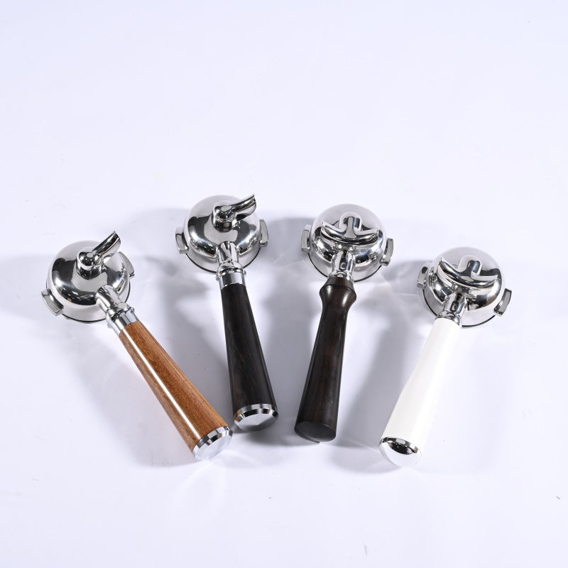 Stainless Steel Amphora 58mm Handle Double Spout Split E61 Universal Solid Wood Espresso Machine Handle