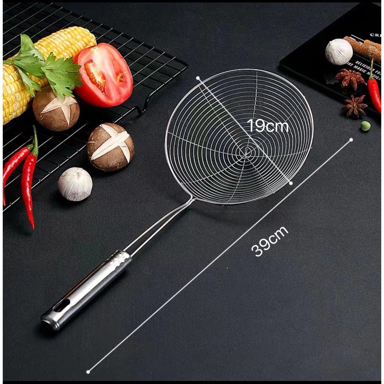 Stainless steel scoop colander over water spoon fried scoop noodles scoop strainer spoon line drain spicy hot colander kitchen supplies