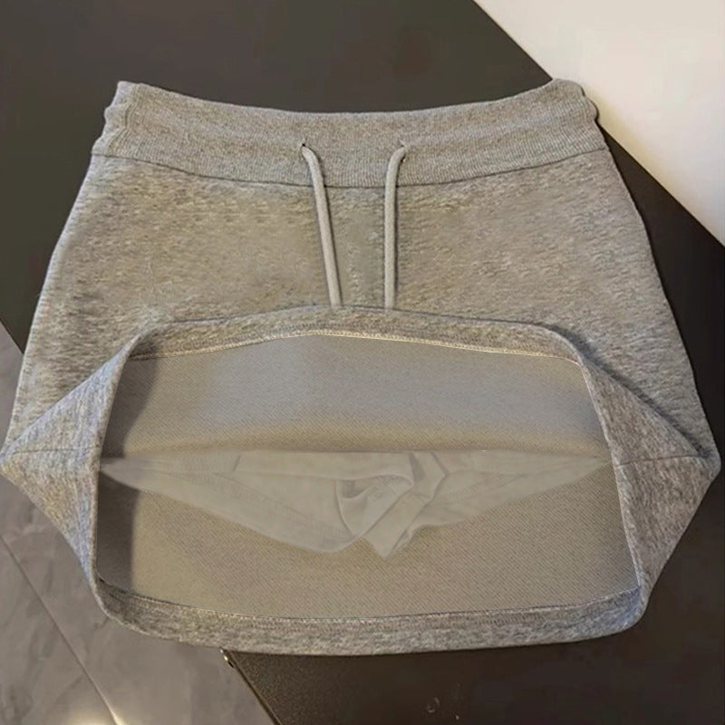 Gray skirt women's 2025 new style small man summer sports skirt short skirt casual suit a-line skirt guard skirt
