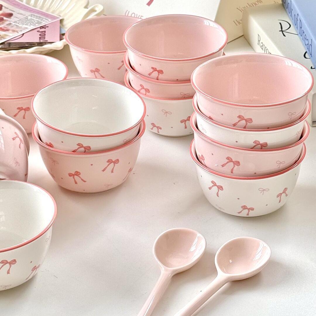 Underglaze color dish set, household high-value ceramic tableware four-piece set, couple bowl and chopstick set, rice bowl, spoon