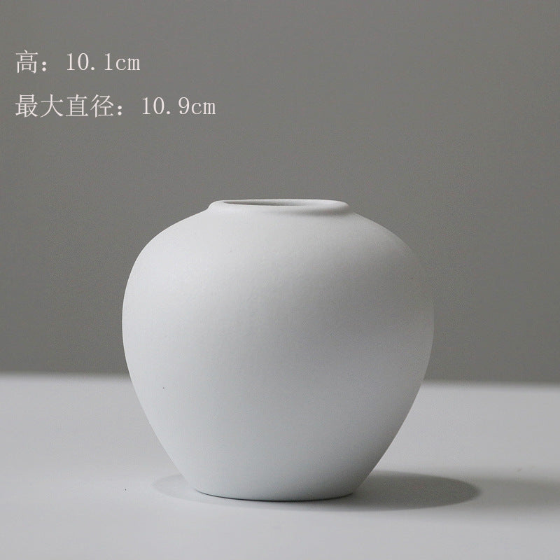 Jingdezhen ceramic small vase Nordic simple home hotel decoration ornament dried flower arrangement hydroponic flower pot white
