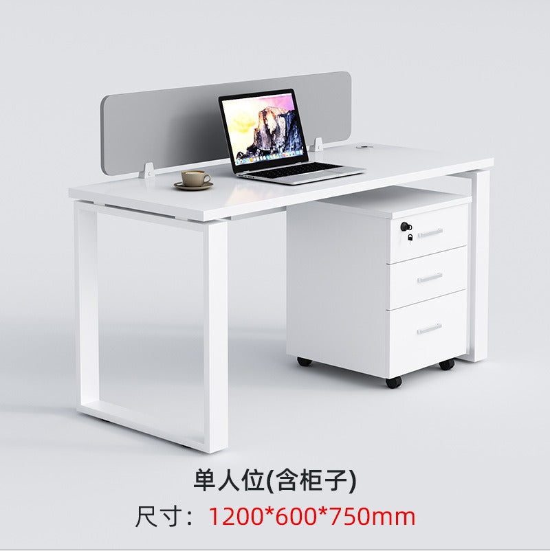 Staff desks: simple modern office furniture, computer desks, staff desks, chairs, double tables, combination steel frame tables