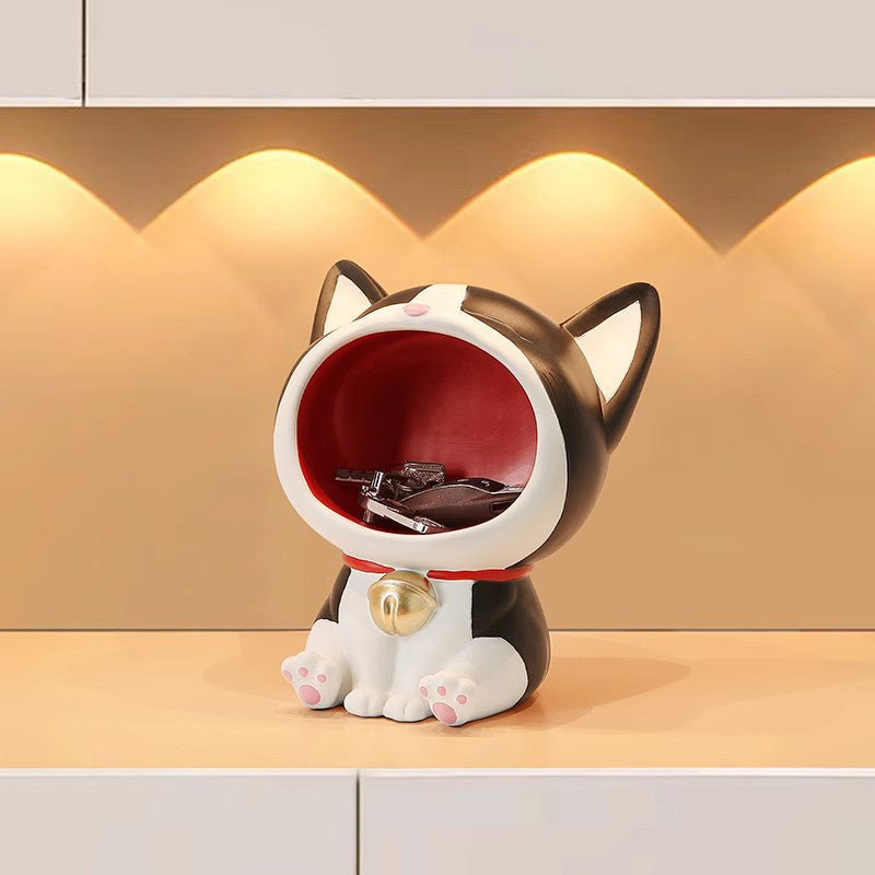 Lucky cat key storage ornaments entrance shelf home living room desktop decoration housewarming new home gifts
