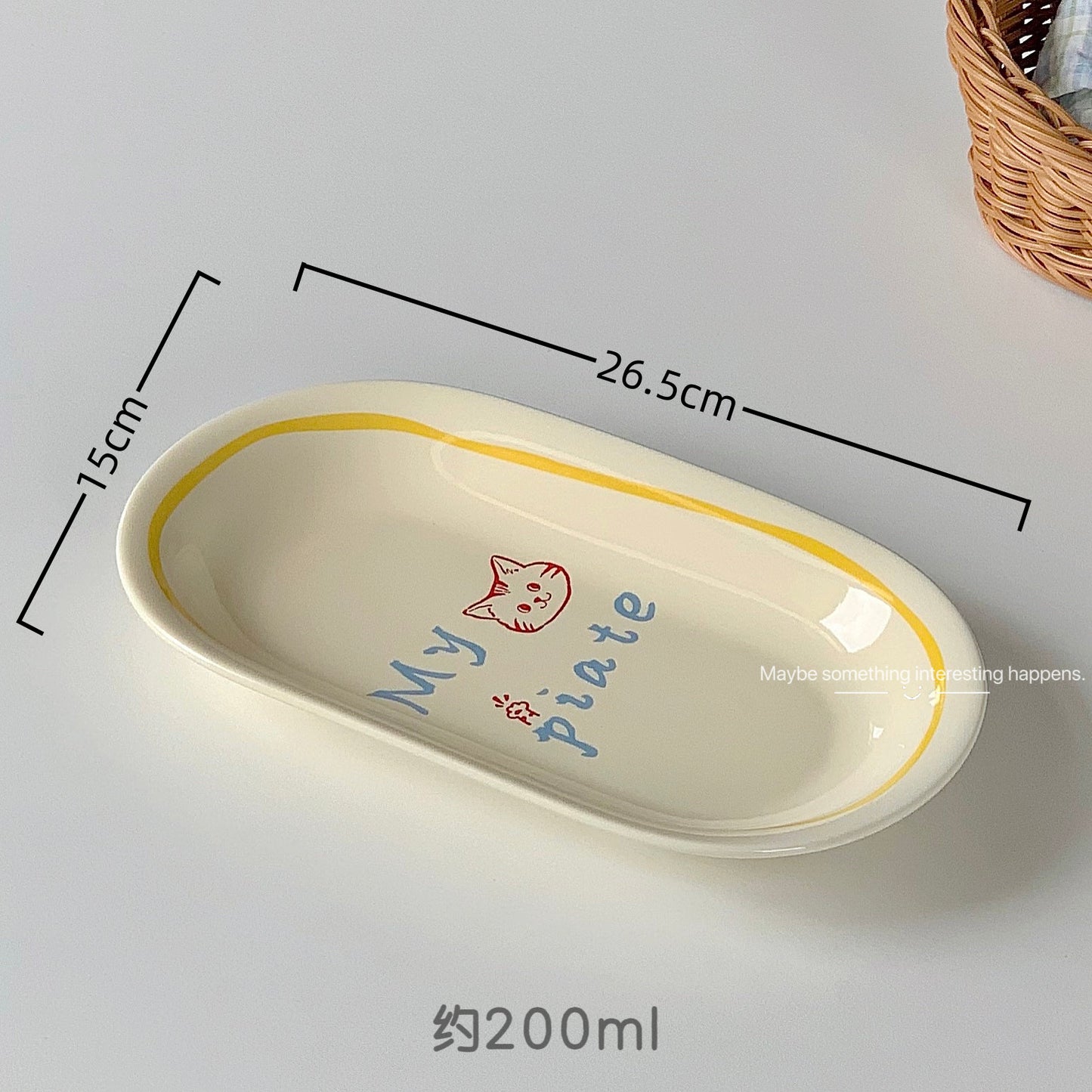 Blogger's same cream-colored ceramic plate ins, high-value Xiaohongshu Internet celebrity dinner plate, creative dessert cake plate
