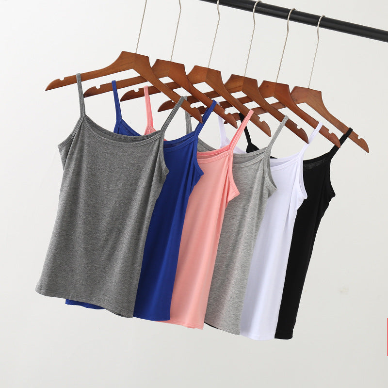 Modal camisole, women's summer solid color, thin sleeveless short thin base shirt, large size versatile small vest