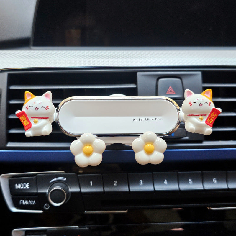 Car mobile phone holder navigation 2023 new cute car interior export decoration Daquan car fixed support free shipping
