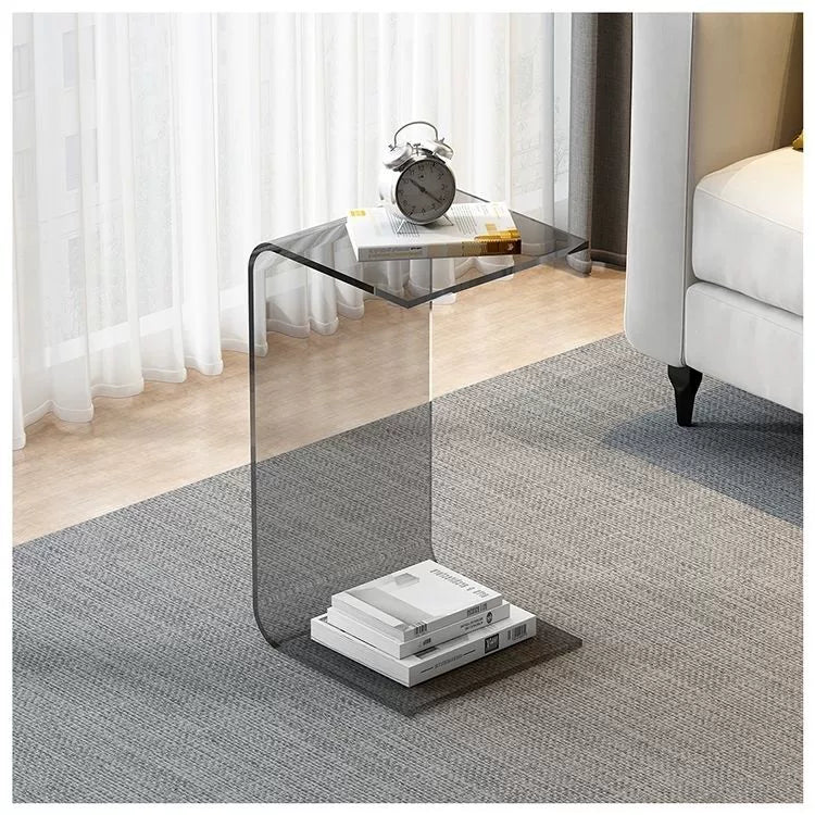 Light luxury acrylic side table sofa small side table simple living room net red bay window coffee table Nordic bedroom transparent corner table