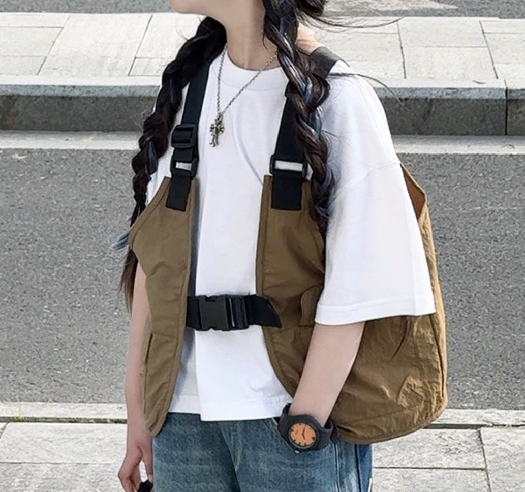 Children's mountain outdoor cargo vest 2025 summer new children's clothing thin men's and women's vest jacket